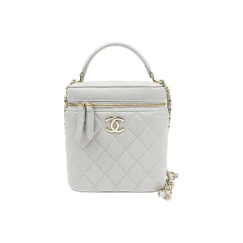 CHANEL Cow Leather Shoulder Bag Crossbody Bag Women's Gray
