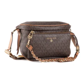 MICHAEL KORS Slater Leather Small Square Bag Shoulder Bag Crossbody Bag Medium Size Women's Acorn Brown