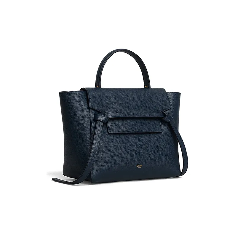 CELINE Belt Calfskin Catfish Bag Handbag Shoulder Bag Crossbody Bag Medium Size Women's Deep Navy Blue-1