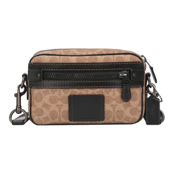 COACH Academy Leather Camera Bag, Crossbody Bag, Shoulder Bag Men's Khaki