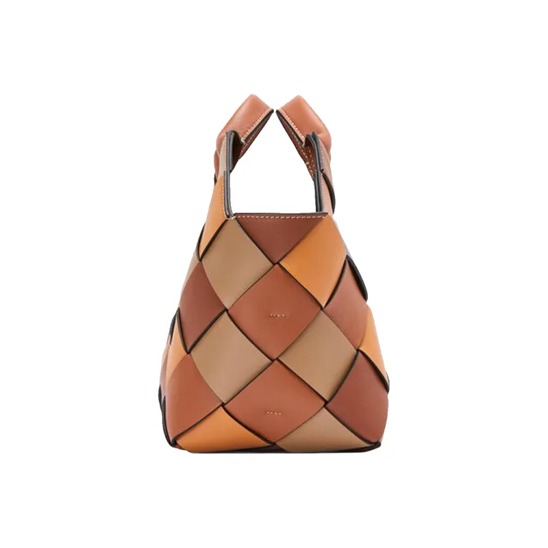 LOEWE SurplusBasket Soft Grain Cow Leather Handbag Small Size Women's Brown-3
