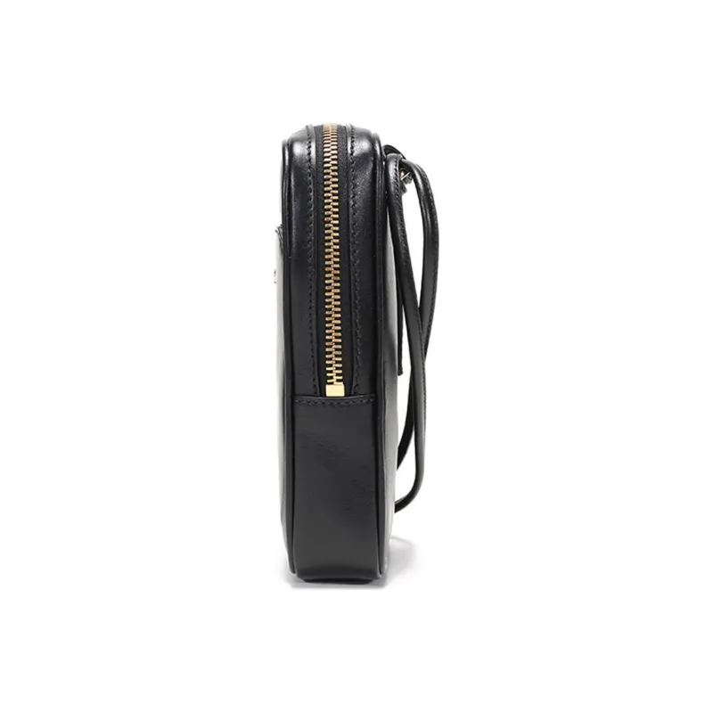 VERSACE Leather Hanging Bag Cell Phone Case Shoulder Bag Regular Men's Black-2