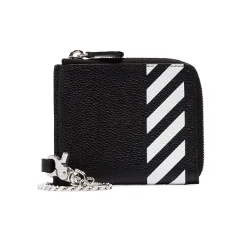 OFF WHITE Leather Wallet Unisex Black
