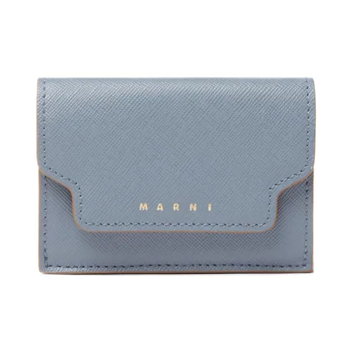MARNI Saffiano Leather Wallet Women's Haze Blue/Black