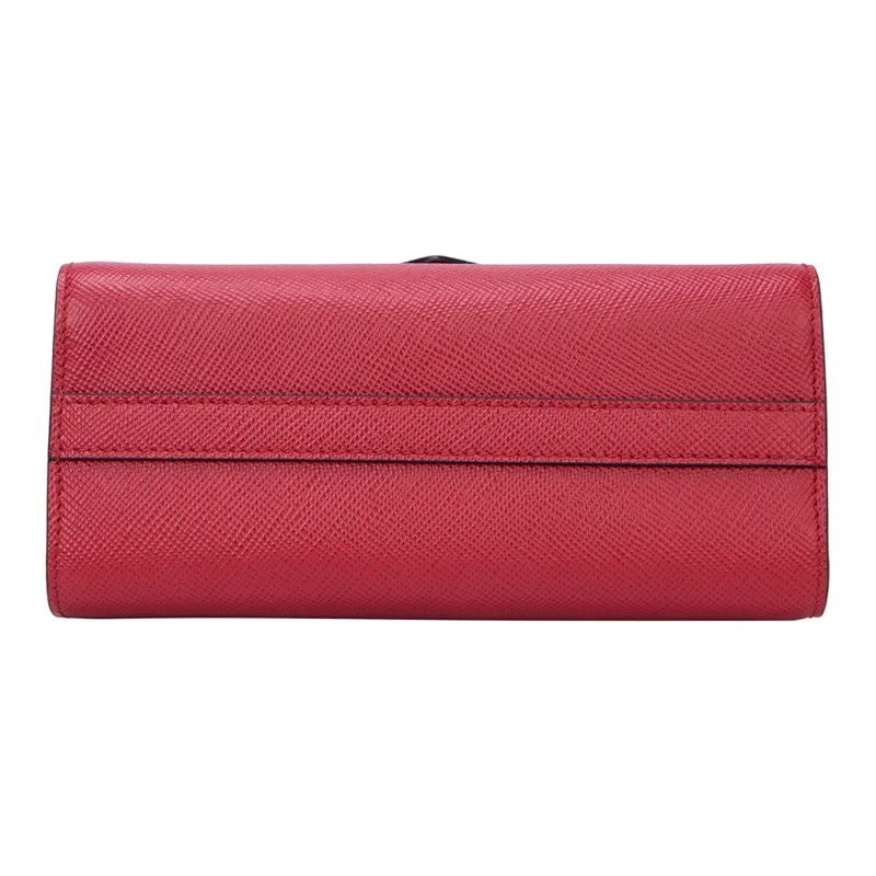 PRADA Monochrome Calfskin Shoulder Bag Regular Women's Red-4