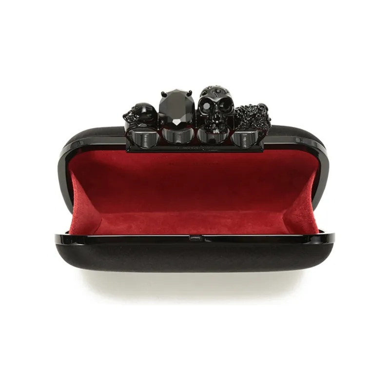 Alexander McQueen Fabric Clutch Women's Black-5