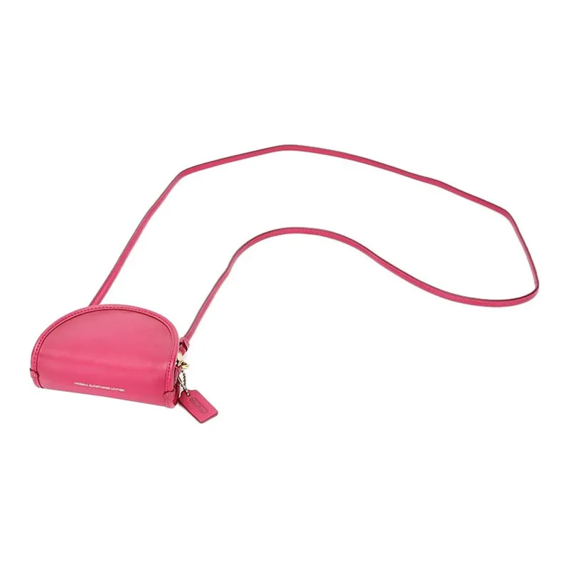 COACH Leather Coin Purse, Shoulder Bag, Crossbody Bag Mini Women's Rose Red-4