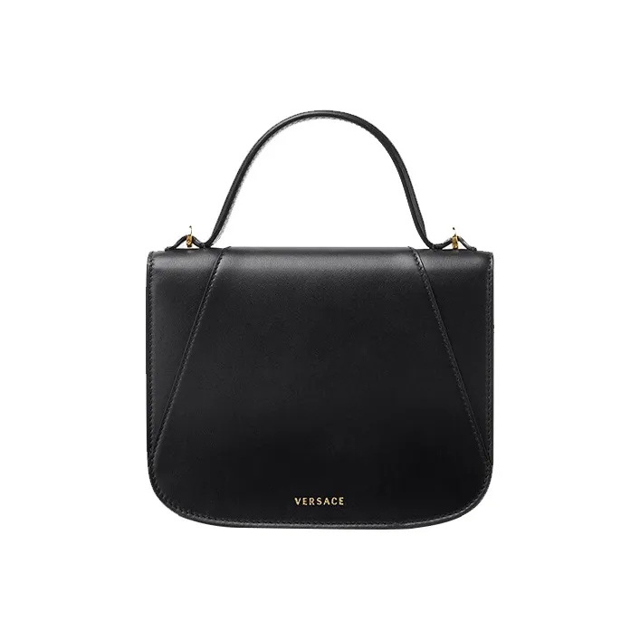 FANSIZHE VERSACE Cow Leather Crossbody One Shoulder Handbags Small Size Women's Black-2