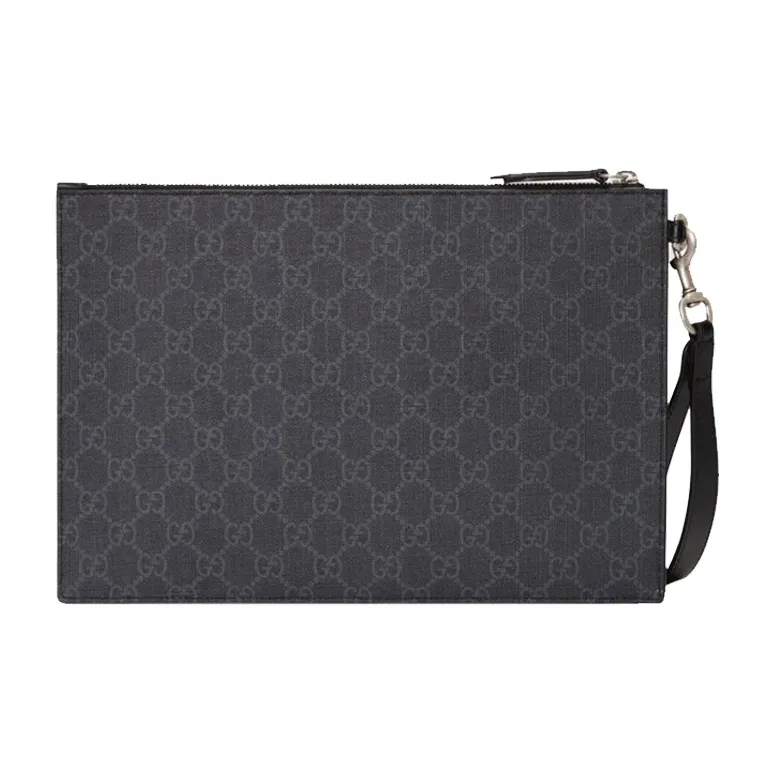 GUCCI Canvas Clutch Men's Black-2