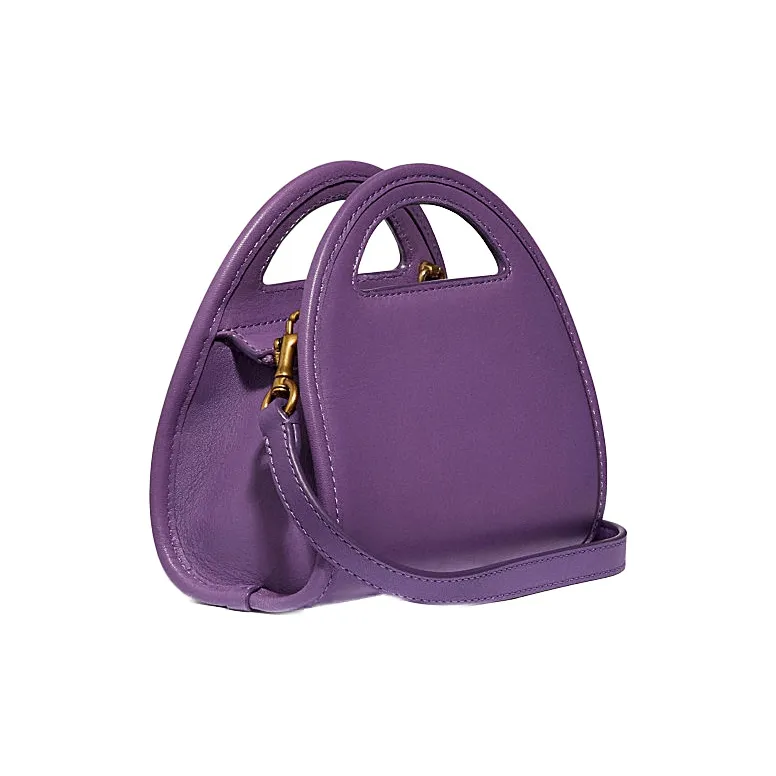 COACH Half Moon Leather Shoulder Bag Crossbody Bag Mini Women's Taro Purple-1