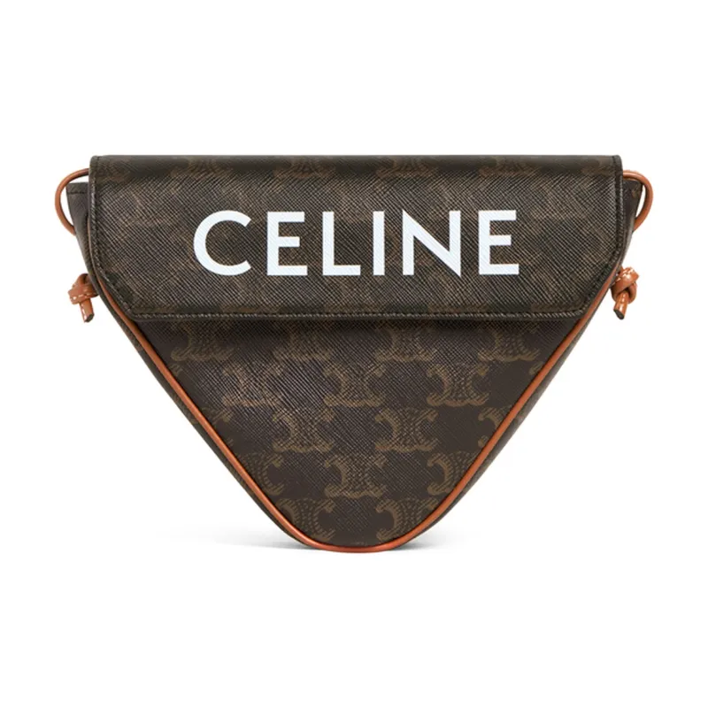 CELINE Cow Leather Triangle Bag, Shoulder Bag, Crossbody Bag Trumpets Women's Tawny-0