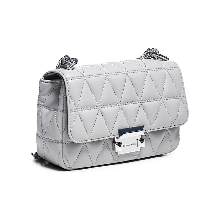 MICHAEL KORS Sloan Leather Shoulder Bag, Crossbody Bag Small Size Women's Pearl Gray-1