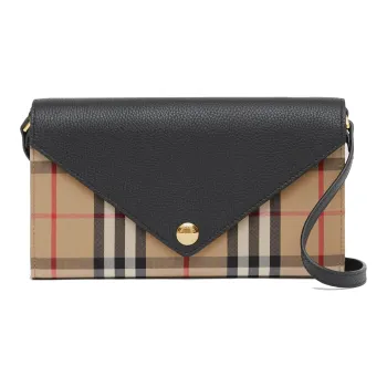 Burberry Vintage Cow Leather Clutches Crossbody Bag Shoulder Bag Women's Black