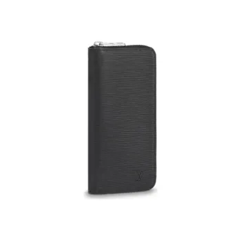 LOUIS VUITTON Zippy Leather Wallets Men's Black