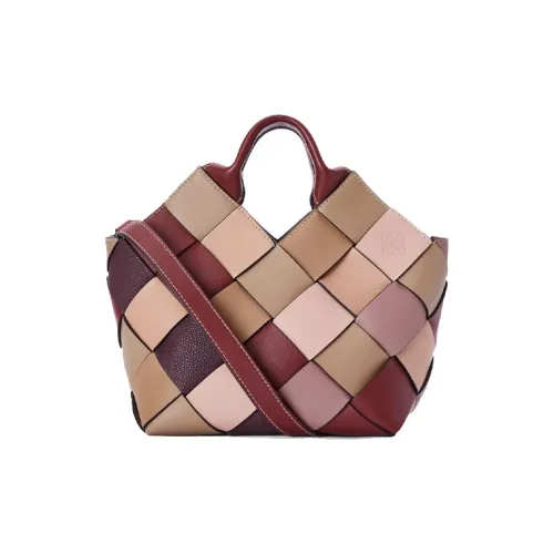 LOEWE Surplus Calfskin Basket Bag Handbag Shoulder Bag Crossbody Bag Small Size Women's Brick Red/Rose