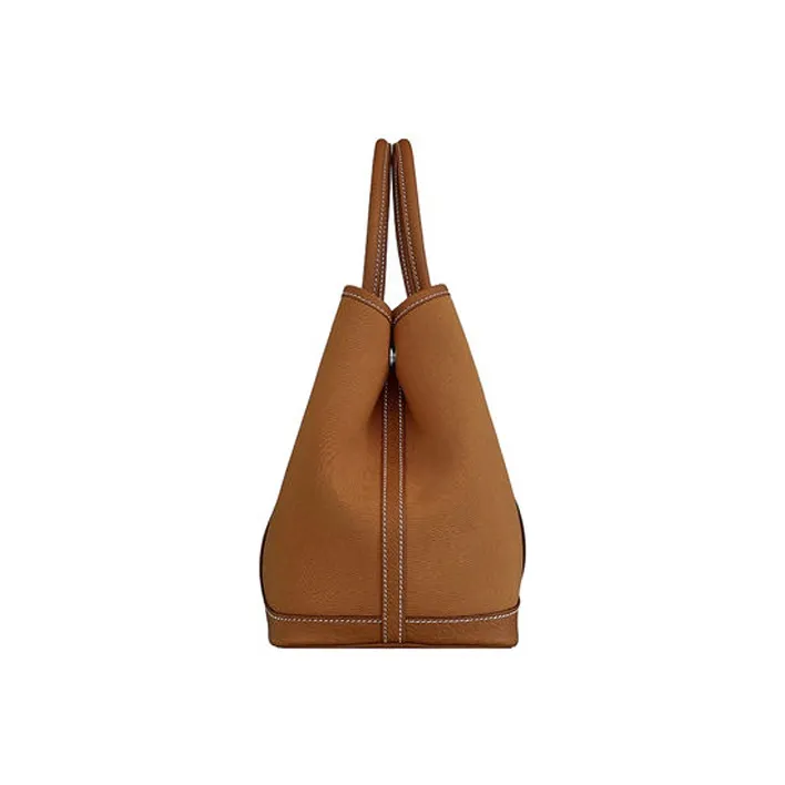 HERMES Garden Party Two-Tone Cow Leather Garden Bag Handbag Unisex Sand/Gold/Woodland Pink-1