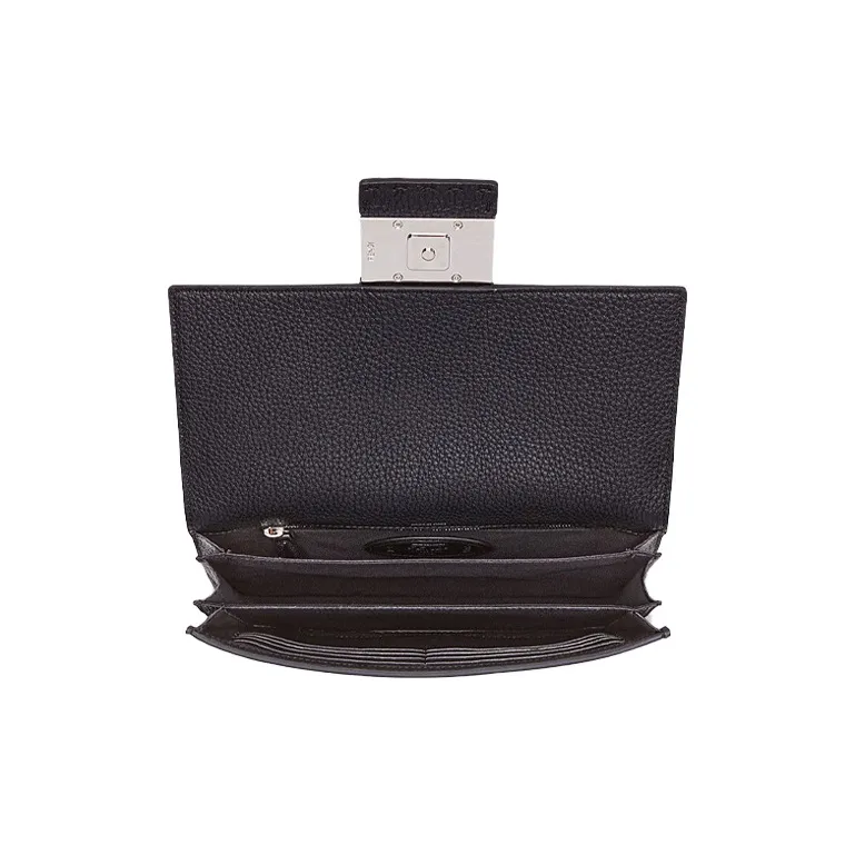 FENDI Calfskin Clutch Small Size Men's Black-1