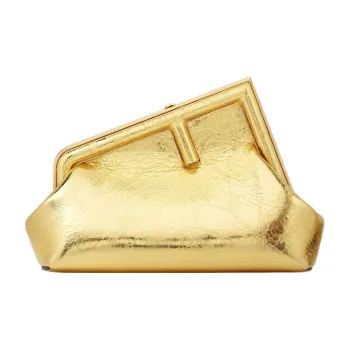 FENDI Fendi First Sheepskin Shoulder Bag Crossbody Bag Clutch Women's Gold