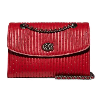 COACH Parker Leather Chain Bag Crossbody Bag Shoulder Bag Women's Apple Red