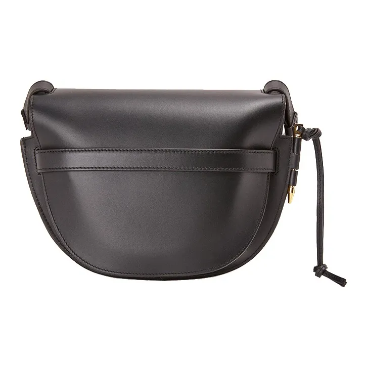 LOEWE Gate Cow Leather Patchwork Suede Handheld Shoulder Bag Crossbody Bag Small Size Women's Black-3