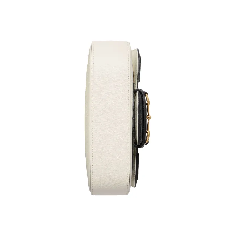 GUCCI Adidas Collaboration Horsebit 1955 Leather Shoulder Bag, Crossbody Bag Mini Unisex White-7