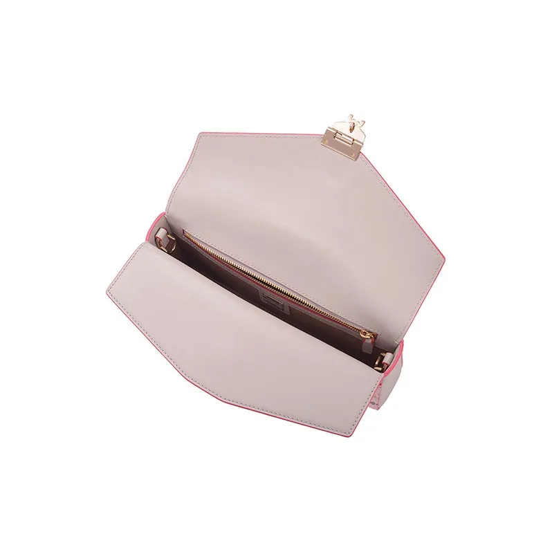 MCM Millie Visetos Leather Shoulder Bag, Crossbody Bag Women's Pink & White-4