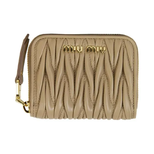 MIU MIU Leather Wallet Women's Light Brown