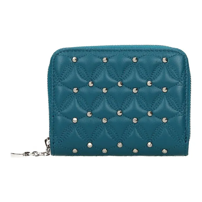 BVLGARI Leather Wallet Women's Blue-3