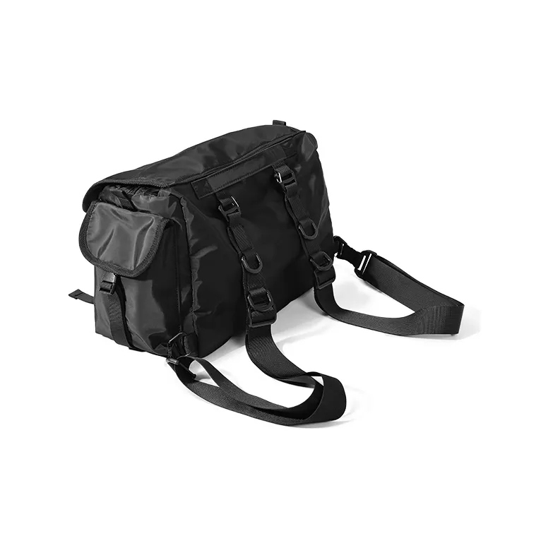 MYEDITION Nylon Messenger Bag Travel Bag Unisex Black-36
