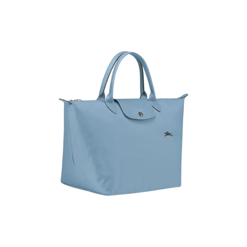 LONGCHAMP Le Pliage Fabric Cow Leather Dumpling Bag Handbag Medium Size Women's Lake Blue-1