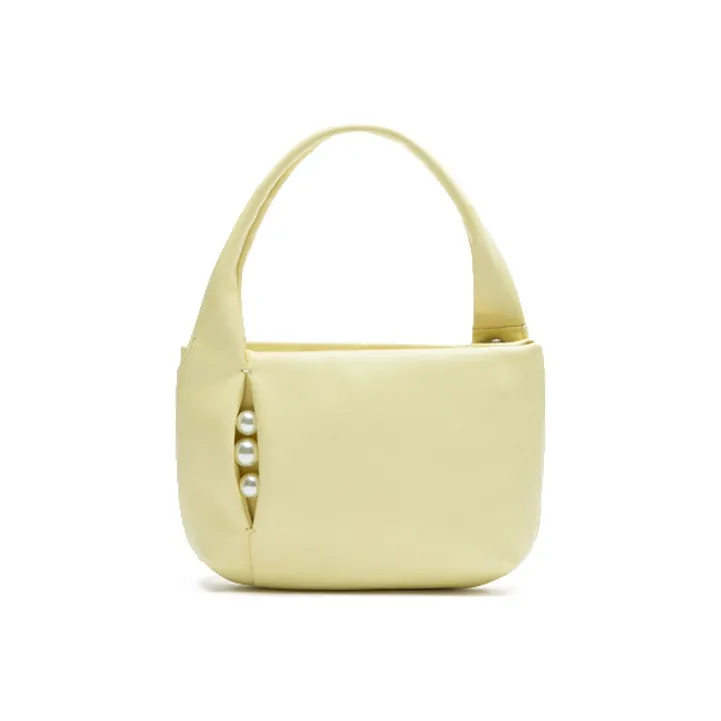 STAR TOWN Cow Leather Handbag Medium Size Women's Lemon Peel, Ibiza Blue-0