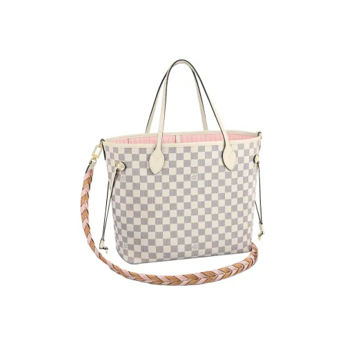 LOUIS VUITTON Neverfull Mm Damier Azur/Pink