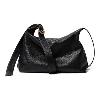 Ace Paul Genuine Leather Top Grain Cow Leather Tote Bag Shopping Bag Shoulder Bag Crossbody Bag Regular Unisex Black