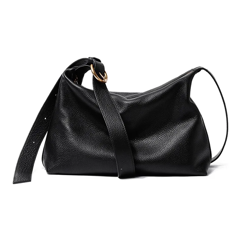 Ace Paul Genuine Leather Top Grain Cow Leather Tote Bag Shopping Bag Shoulder Bag Crossbody Bag Regular Unisex Black-0