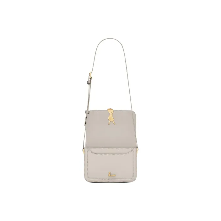 SAINT LAURENT SOLFERINO Cow Leather Tofu Bag Crossbody Bag Shoulder Bag Women's White-5