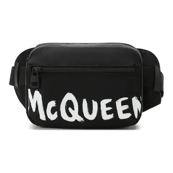 Alexander McQueen Fabric Crossbody Bags Fanny Pack Sling Bags Men's Black White
