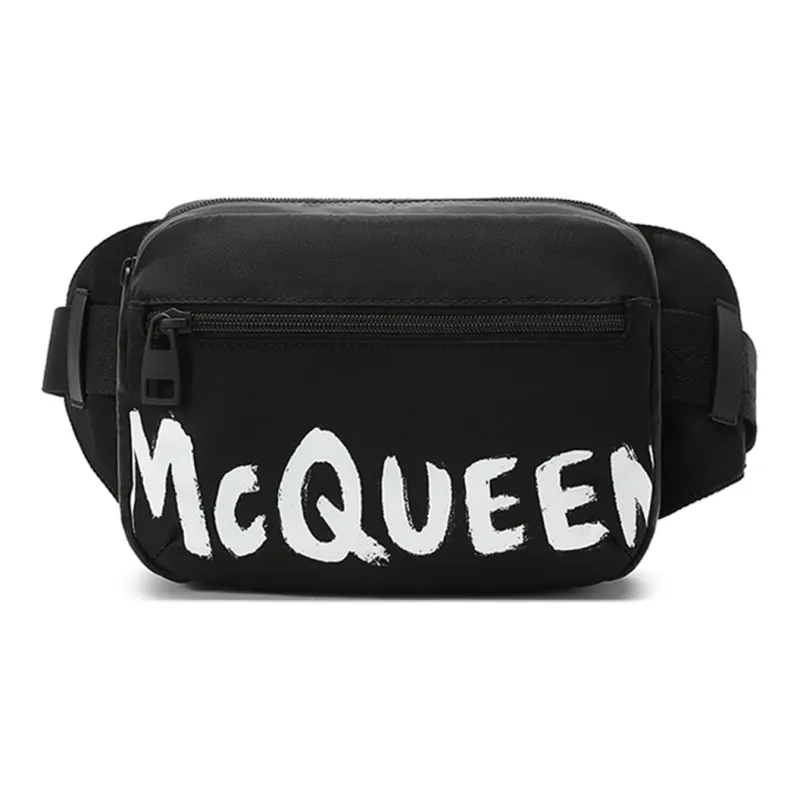 Alexander McQueen Fabric Crossbody Bags Fanny Pack Sling Bags Men's Black White-0