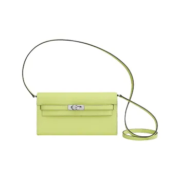 HERMES Kelly To Go Mysore Goat Skin Wallet, Shoulder Bag, Crossbody Bag Regular Women's R9 Jaune Bourgeon Yellow