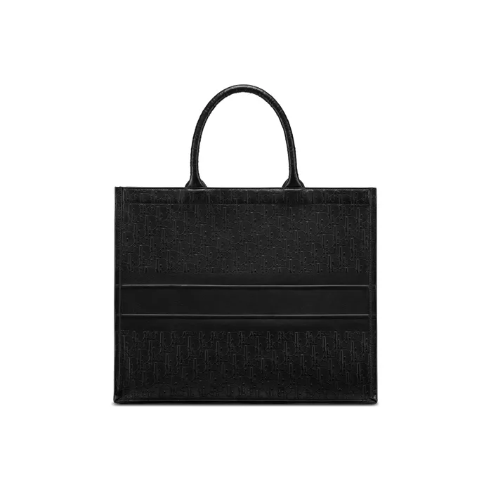 DIOR BookTote Cow Leather Tote Bag Shopping Bag Medium Size Unisex Black-2