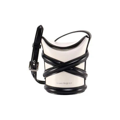 Alexander McQueen Calfskin Bucket Bag Handbag Crossbody Bag Shoulder Bag Women's White