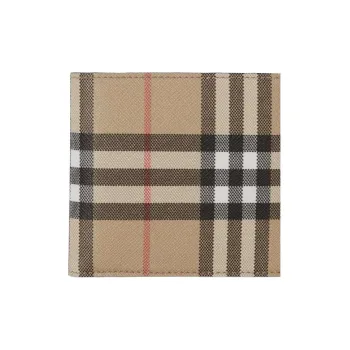 Burberry Leather Wallets Coin Purses Men's Light Umber