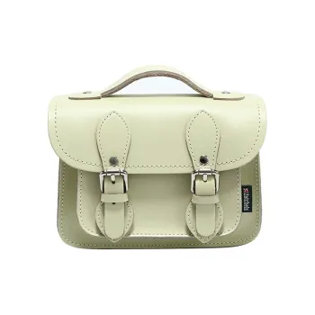 Zatchels Cow Leather Satchel Bag, Shoulder Bag, Crossbody Bag, Handbag Mini Women's Milk White