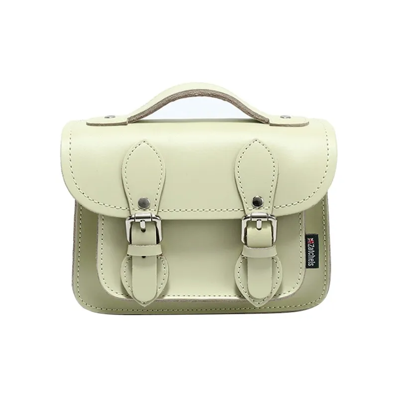 Zatchels Cow Leather Satchel Bag, Shoulder Bag, Crossbody Bag, Handbag Mini Women's Milk White-0