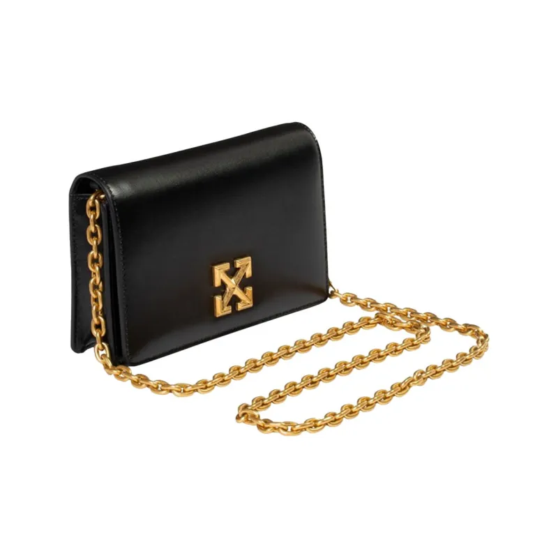 OFF WHITE Calfskin Crossbody Bag, Shoulder Bag Women's Black-5