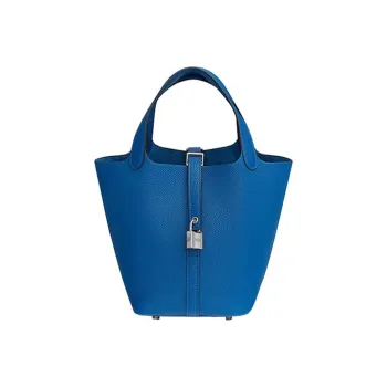 HERMES Picotin Lock Maurice Calfskin Basket Bag Handbag Bucket Bag Women's 71 Bleu France French Blue