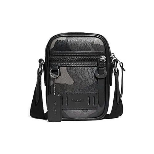 COACH Terrain Coated Canvas Shoulder Bag Crossbody Bag Mini Men's Black Patchwork Camouflage