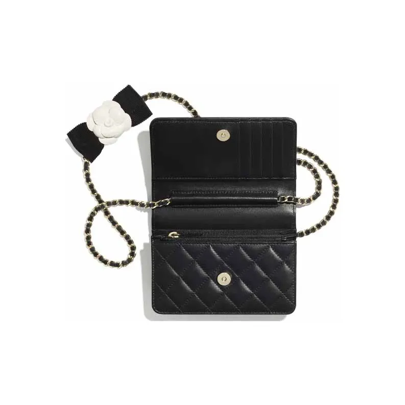 CHANEL Lambskin Flap Bag, Shoulder Bag, Crossbody Bag Trumpets Women's Black-2