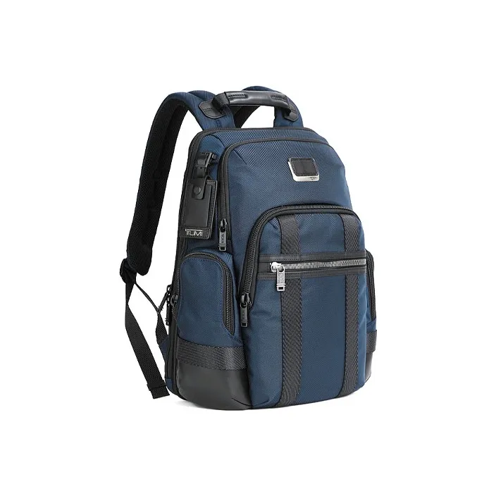 TUMI Elastic Nylon Travel Backpack Men's Navy Blue-1