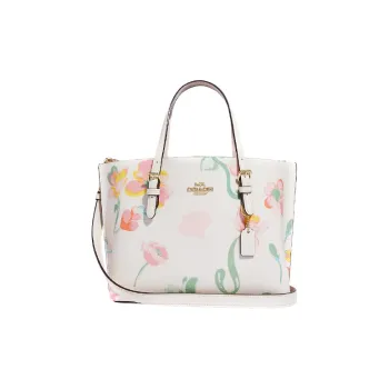 COACH Mollie 25 Leather Tote Bag, Shopping Bag, Shoulder Bag Medium Size Women's Ecru