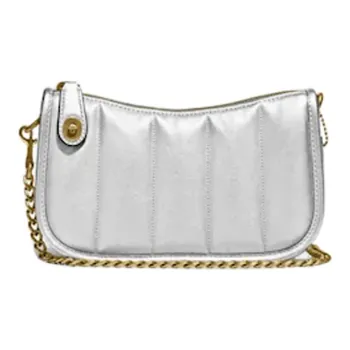 COACH Swinger Shiny Leather Cloud Bag Pillow Bag Mahjong Bag Shoulder Bag Crossbody Bag Shoulder Bag Women's Silver